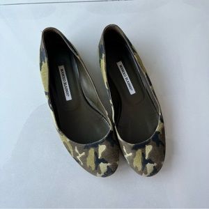 Manolo Blahnik camo flats
